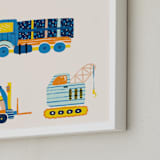 "The Truck Gang" - Art Print in Periwinkle by Kartika Paramita - Frame Close-up