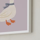 "Duck With Ribbon" - Art Print in Lilac by Cass Loh - Frame Close-up