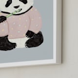 "Yum Yum Bamboo" - Art Print in Cloud by Cass Loh - Frame Close-up