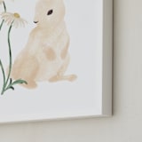 "Animals and Daisies 2" - Art Print in Butter by Dani Lugato - Frame Close-up
