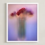 "Tulips in vase" - Art Print in Viva Magenta by Aralyn Griesbach - Framed