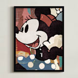 "Paper Minnie" - Art Print in Black by Sumak Studio - Framed