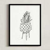 "Snake Plant" - Art Print in Soft Sand by Elliot Stokes - Framed