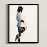 "Into the Distance" - Art Print in Aqua by Linda Mucha Karns - Framed