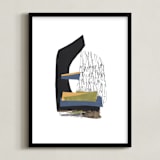 "Stacked Up" - Art Print in Ebony Moss by Pippin Schupbach - Framed