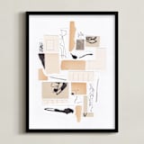 "Organized Chaos" - Art Print in Sand Beige by Alisa Galitsyna - Framed