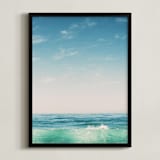"Malibu Surf and Sky II" - Art Print in Fresh Blue by Kamala Nahas - Framed