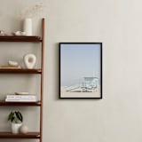 "The Pastel Blue Lifeguard House" - Art Print in Pastel blue by Caroline Mint - In a Room