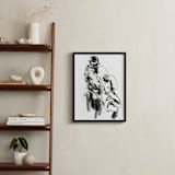 "Drawing 469 - Draped Figure" - Art Print in Bottom of Well Black by Derek overfield - In a Room