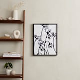 "Ink Cyclamen" - Art Print in inky blue by Sonal Nathwani - In a Room