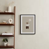 "Balloon Bear" - Personalized Art Print in Tan by Angela Thompson - In a Room