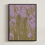 "Iris Garden" - Art Print in Dusty Lavender by Britt Friesell - Framed Canvas