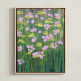 "Dancing Flowers 1" - Art Print in Meadow by Huefete - Framed Canvas