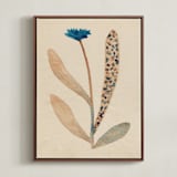 "Dream Garden Blooms 1" - Art Print in Glacier Blue by Alisa Galitsyna - Framed Canvas