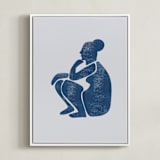 "grandmere" - Art Print in Indigo by Maja Cunningham - Framed Canvas