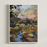 "Hold That Thought" - Art Print in Ochre by Jess Franks - Framed Canvas