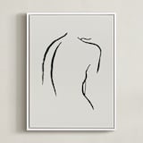 "Figure Study I" - Art Print in Creamy White by Chelsea Petaja - Framed Canvas