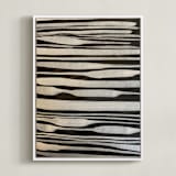 "Linen" - Art Print in Shades of Ecru by Deborah Velasquez - Framed Canvas