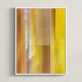 "Luminous Stripes 1" - Art Print in Golden Amber by Rebecca Rueth - Framed Canvas