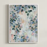 "Morning Light II" - Art Print in Fresh Blue by Sonal Nathwani - Framed Canvas