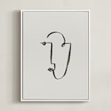 "Face Study II" - Art Print in Creamy White by Chelsea Petaja - Framed Canvas