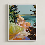 "Coast Office I" - Art Print in Ocean by Jess Franks - Framed Canvas