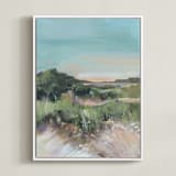 "Sunset on the Dunes 1" - Art Print in Misty Blue by AlisonJerry - Framed Canvas