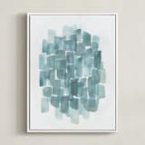 "Steely Blues" - Art Print in Steel Blue by Tennyson Tippy - Framed Canvas