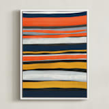 "Bands of Sun, Sand and Sky" - Art Print in Sunflower Yellow by Deborah Velasquez - Framed Canvas