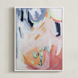 "Dream Peachy" - Art Print in Salmon Pink by Jihye Back Kim - Framed Canvas