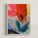 "Flower Water Vase" - Art Print in red rose by gloria blatt - Framed Canvas