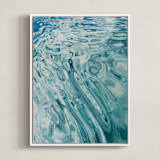 "Slip" - Art Print in Marine Blue by Kelly Johnston - Framed Canvas