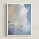 "Undertow" - Art Print in Gray Blue by Julia Contacessi - Framed Canvas