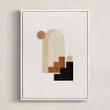 "Rustic Geometry 1" - Art Print in Terracotta by Iveta Angelova - Framed Canvas