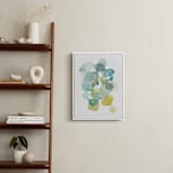 "Hexagon with Dots in Blue" - Art Print in Turquoise by Yao Cheng Design - In a Room