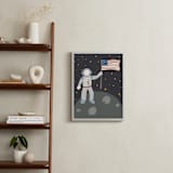 "Up in Space Astronaut" - Art Print in Muted Blue by Maggie Unruh - In a Room