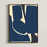 "Still III" - Art Print in Indigo by Deborah Velasquez - Framed