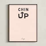 "Chin Up" - Art Print in Peach by Carrie ONeal - Framed