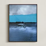 "Interrupted Lake Landscape" - Art Print in Lake by Allison Belolan - Framed