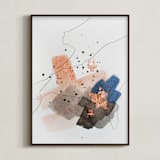"Divide #1" - Art Print in Pacific Blue by Christine Olmstead - Framed