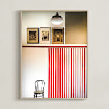 "Rustic Geometry" - Art Print in Brick Red by Sadye Sagov - Framed