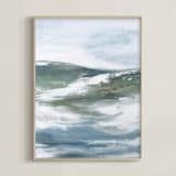 "Spring Freshet" - Art Print in Smokey Blue by Karen Kaul - Framed