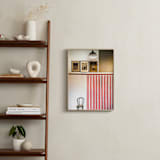 "Rustic Geometry" - Art Print in Brick Red by Sadye Sagov - In a Room