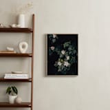 "Moody white roses" - Art Print in deep green by Hanke Arkenbout - In a Room