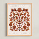 "Les Plantes I" - Art Print in Rust by Katharine Watson - Framed