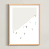 "happy skiers" - Art Print in Ice by Ellen Schlegelmilch - Framed