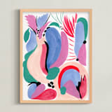 "Abstract story" - Art Print in Pink red by FERNANDA MARTINEZ - Framed