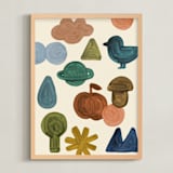 "Shapes of the World 2" - Art Print in Mossy by Sumak Studio - Framed