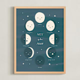 "Faces of the Moon" - Art Print in Slate by Ani Somi - Framed