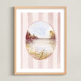 "Watercolor Whimsy" - Art Print in Rose by Lindsay Megahed - Framed